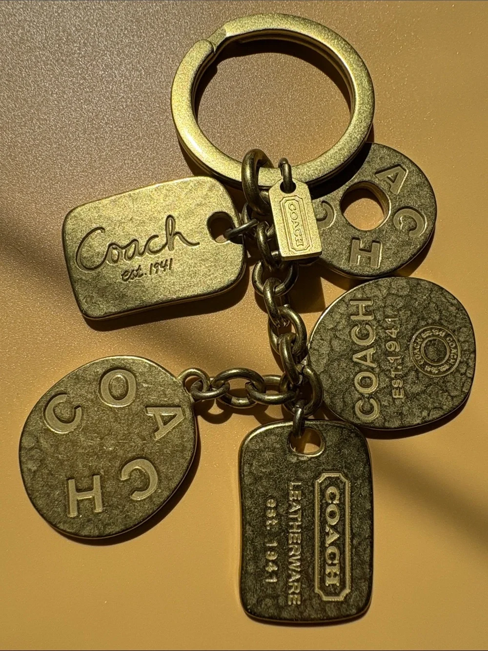 Coach Brass Multi-Charm Key & Card Holder
